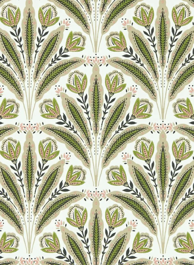 Clarke & Clarke Tapete Attingham - Sage/ Blush