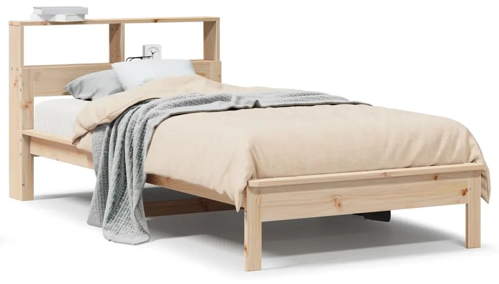 Letto libreria senza materasso 90x200 cm legno massello pino