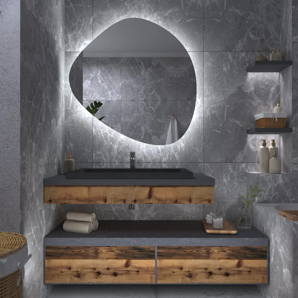 Specchio asimmetrico con luce LED G5