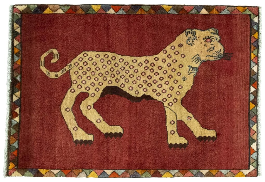 Gabbeh Tappeto 120x90 Rosso (Iran) Annodato A Mano