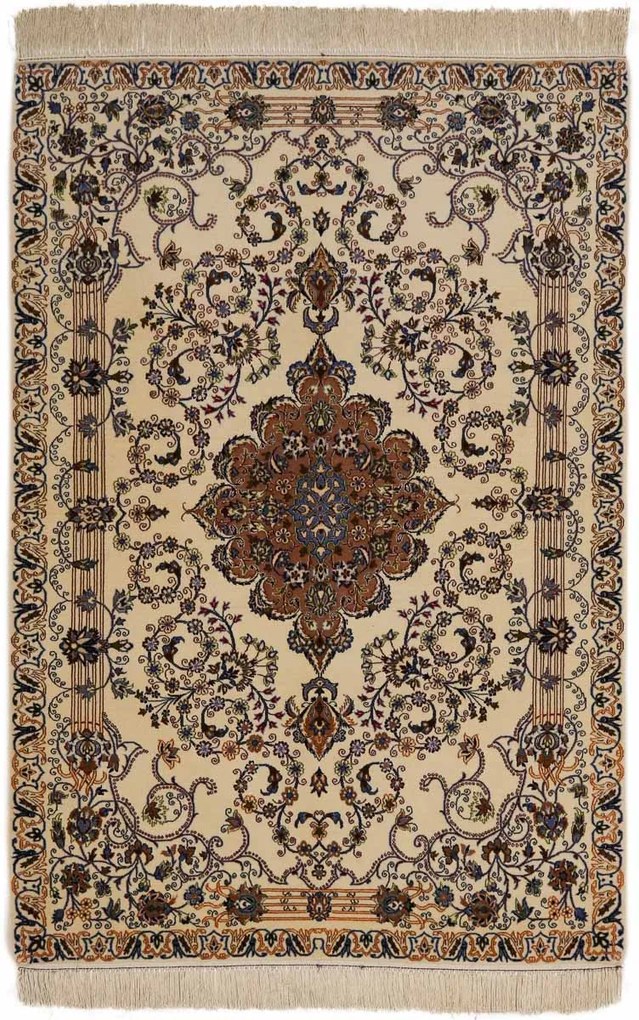Isfahan Tappeto persiano 160 x 110 Beige (Iran) Annodato A Mano