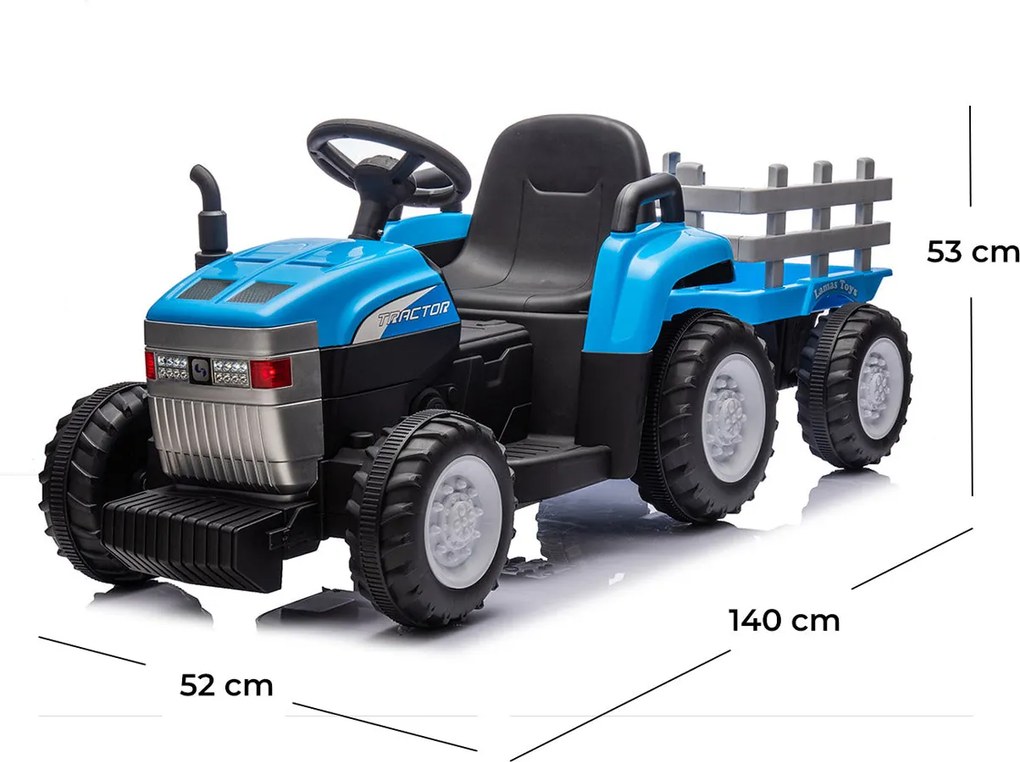 Trattore Elettrico per Bambini 12V con Rimorchio Blu...