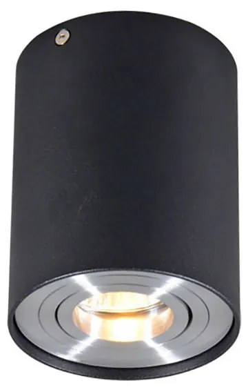 Faretto a parete intelligente nero con acciaio incl. WiFi GU10 - Rondoo up