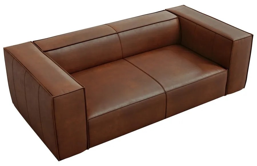 Divano in pelle marrone cognac 212 cm Madame - Windsor &amp; Co Sofas