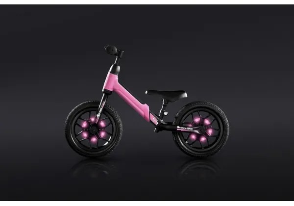 QPlay - Bici a spinta con LED lampade su ruote SPARK rosa