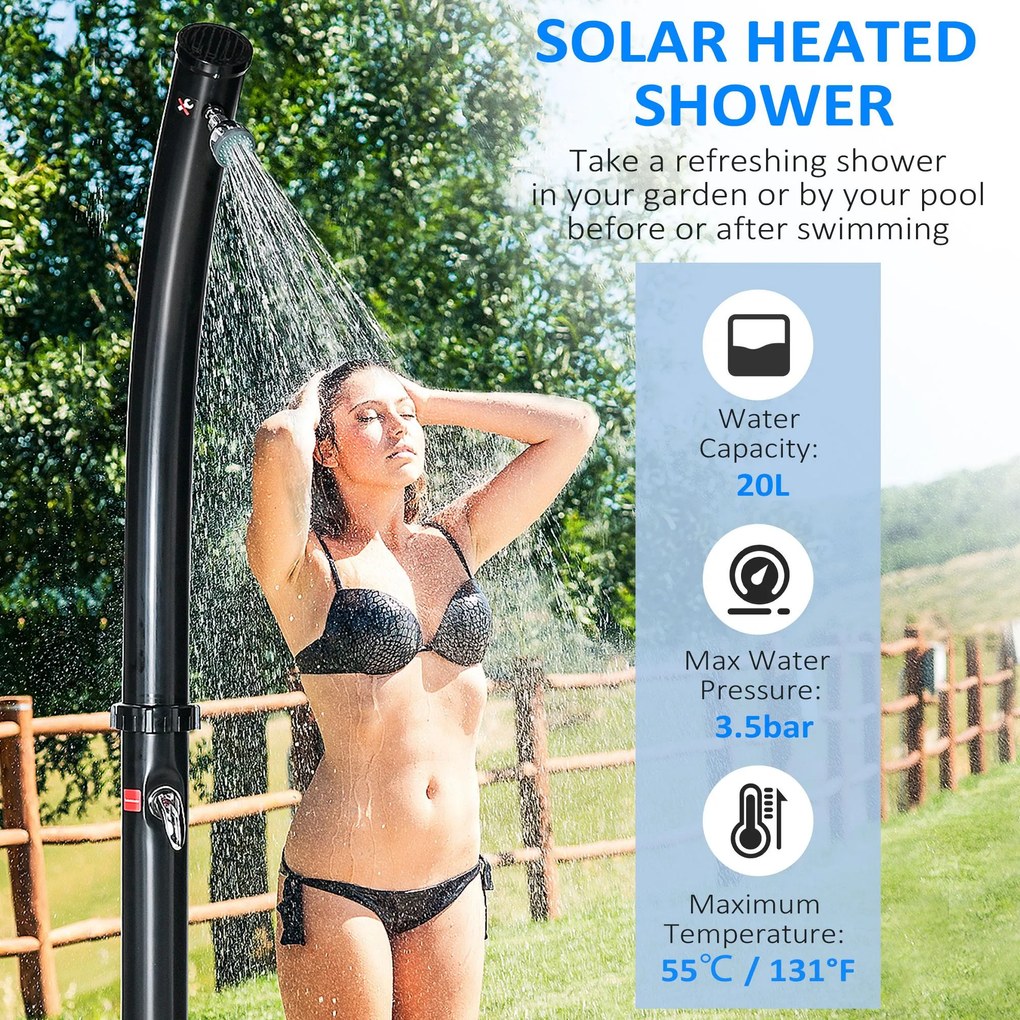 Doccia Solare da Giardino 20L con Miscelatore Nero...