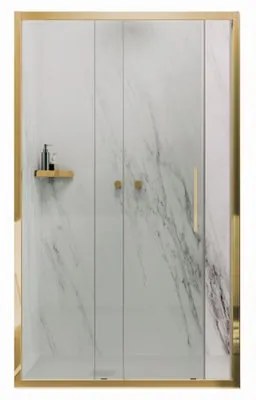 Porta doccia Record H 195cm, Sp. 6 mm in vetro vetro senza finitura / trasparente profilo dorato