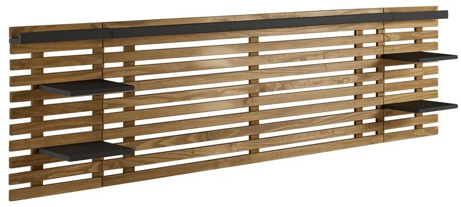 Testiera in pino nero/naturale 240x62 cm Nidra - Marckeric