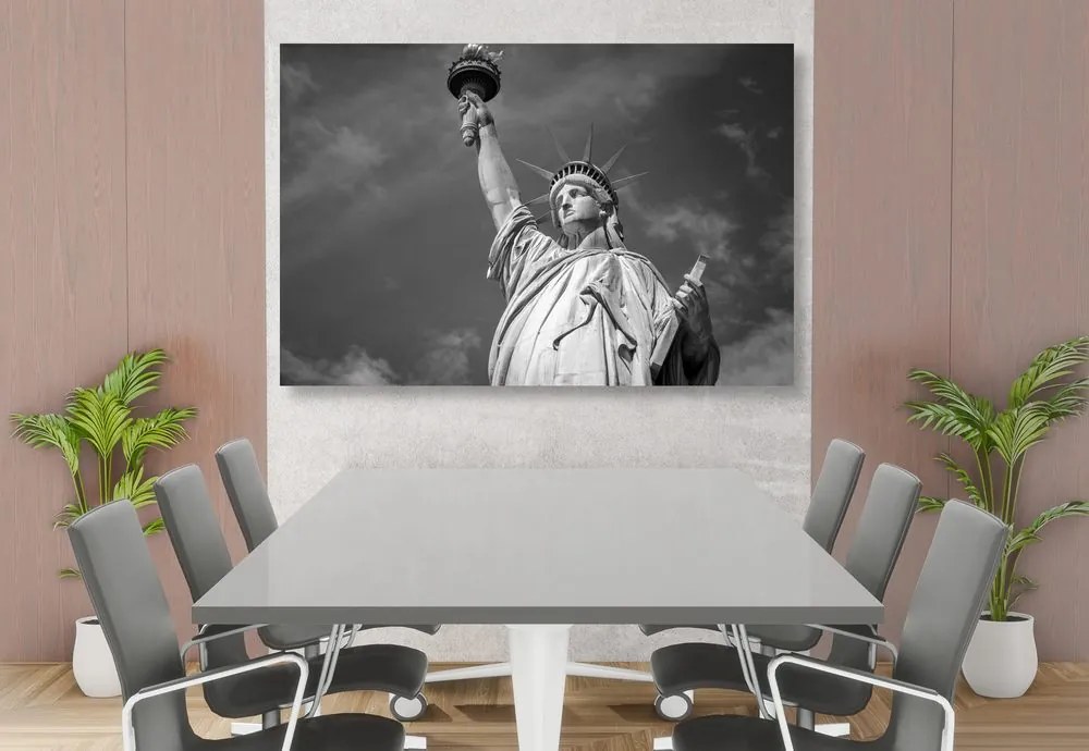 Stampa su tela – Statua della Libertà in bianco e nero