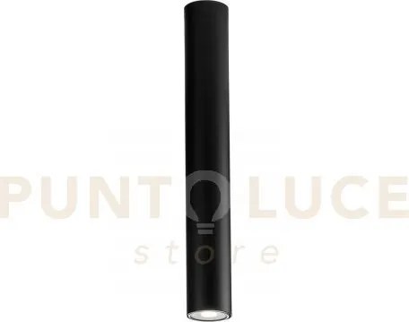 Plafoniera-faretto fluke tonda nera 1 luce attacco gu10 5,5x5,5x40cm