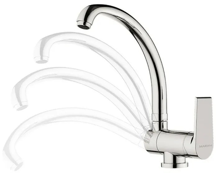 Miscelatore lavello cromato con canna pieghevole Mariani serie Artic