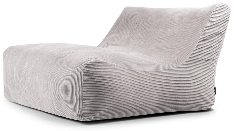 Puof a sacco grigio chiaro con rivestimento in velluto a coste Sofa Lounge – SLOWDOWN