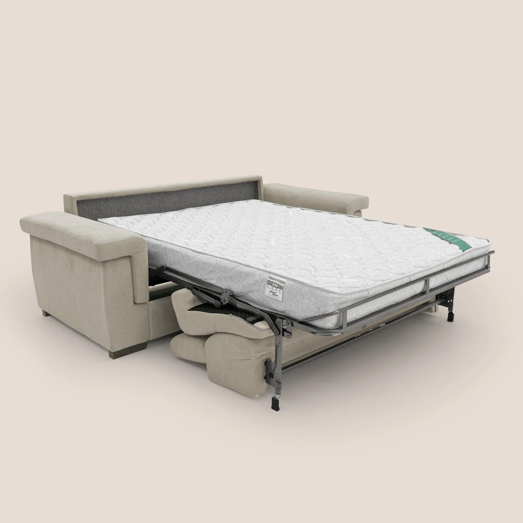 Bjorn divano letto sfoderabile con materasso H18 cm e poggiatesta reclinabili in tessuto impermeabile T02