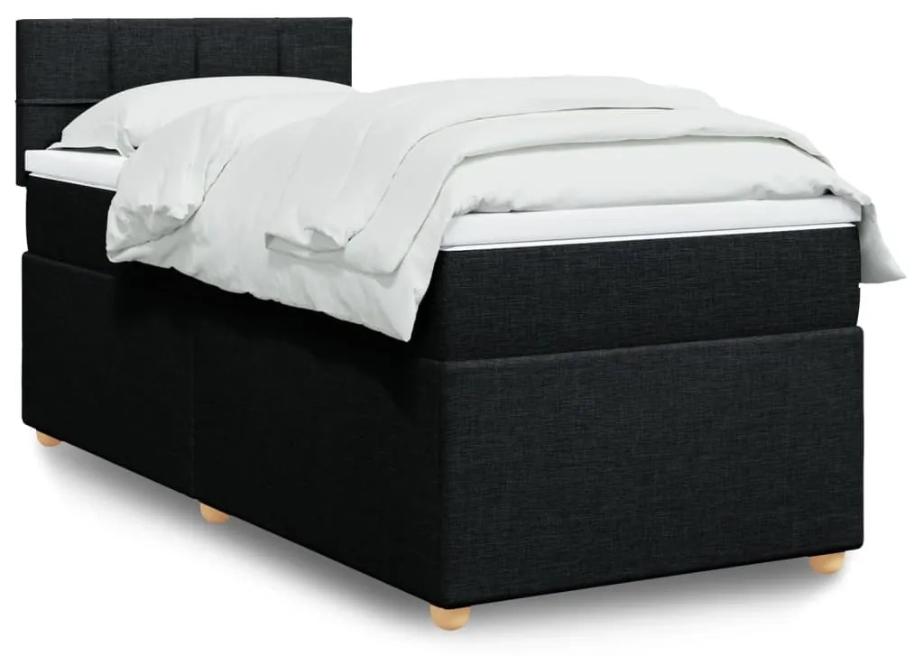 Giroletto A Molle Con Materasso Nero 100x200 Cm İn Tessuto /
