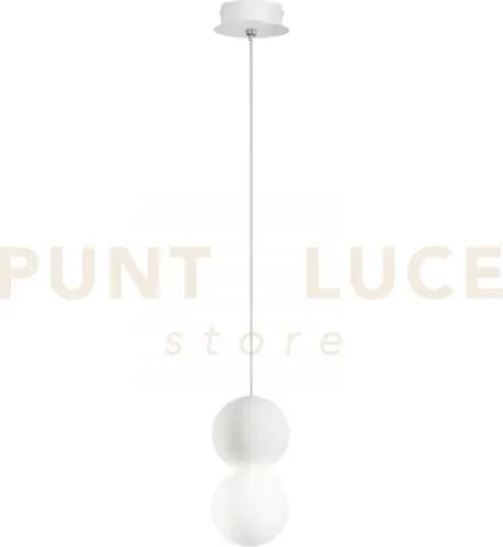 Lampadario a sospensione kiss sferica bianca 1 luce attacco g9 10x1...