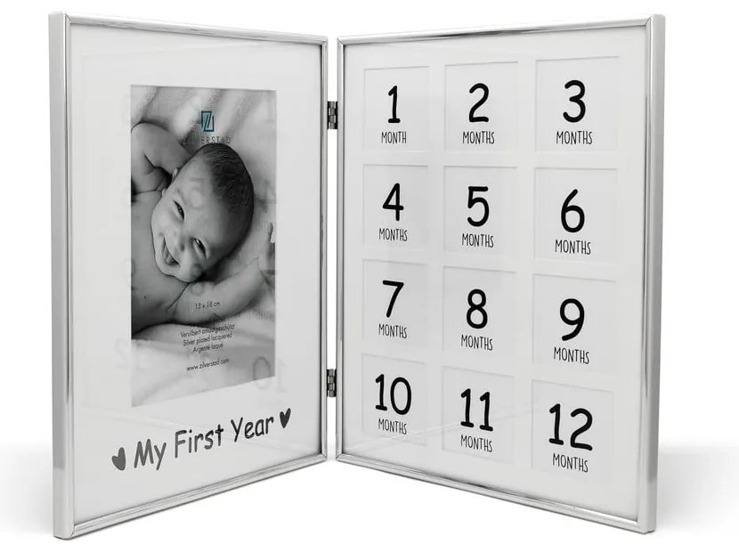 Cornice in piedi in argento 21x26 cm My First Year - Zilverstad