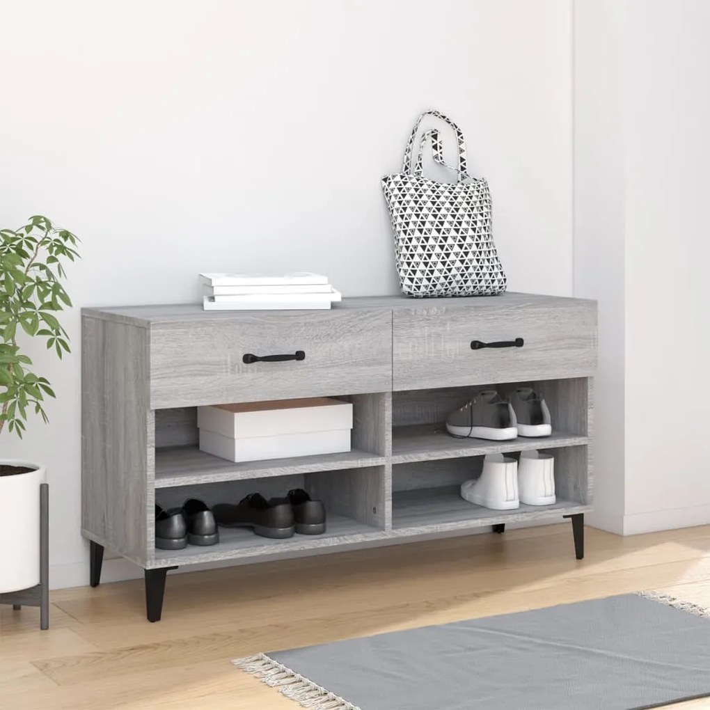 Scarpiera Grigio Sonoma 102x35x55 Cm İn Legno Multistrato /