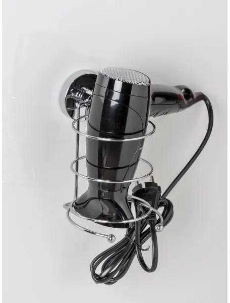 WENKO 20896100 - Supporto per asciugacapelli VACUUM-LOC MILAZZO 12x17 cm cromo lucido