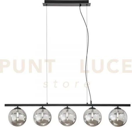Lampadario a sospensione honey nera 5 luci attacco g9 100x15x166cm ...