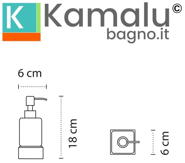 Kamalu - dispenser di sapone da appoggio in acciaio inox bianco opaco e vetro opaco | nuevo-b