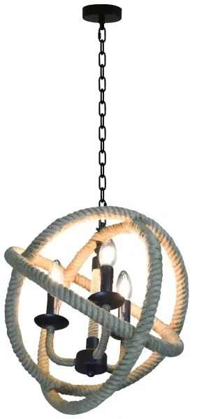 LED Lampadario a sospensione con catena ROPE GLOBO 3xE14/4,3W/230V