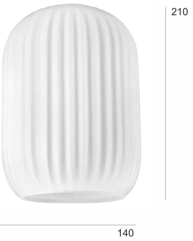 Vetro di ricambio per lampadario HARMA E27 21x14 cm bianco