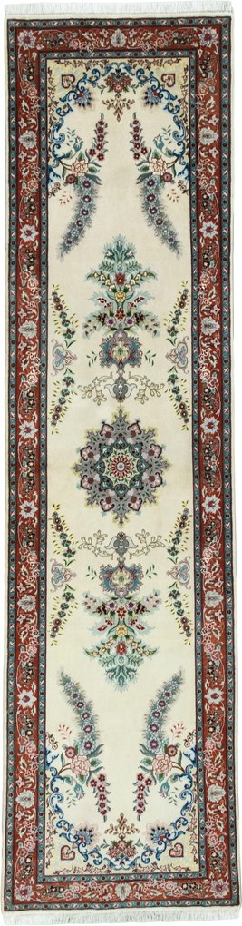 Tabriz Tappeto 80x290 Beige (Iran) Annodato A Mano