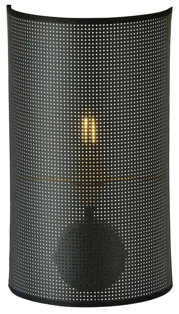 Applique Minimal 1 Luce Drago In Acciaio Nero E Oro