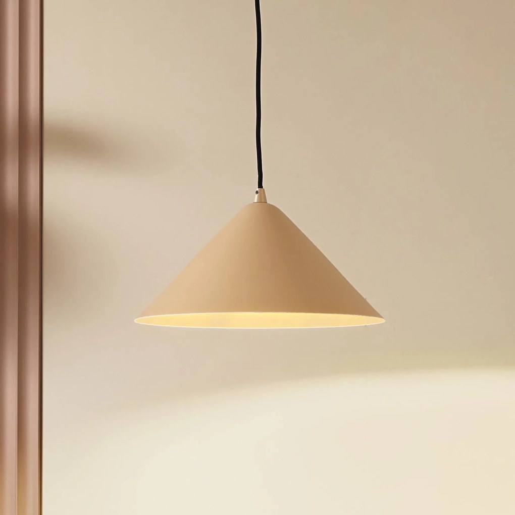 Lampada a sospensione Lindby Clarine, beige, Ø 32 cm, metallo