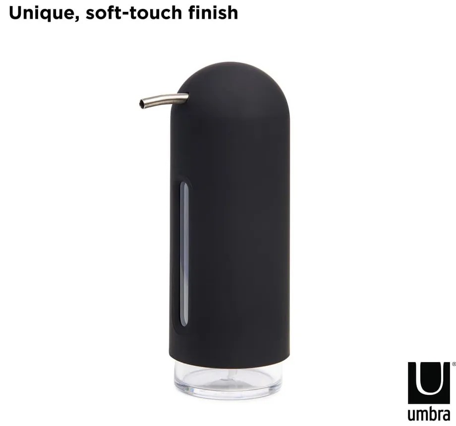 Dispenser di sapone in plastica nera da 350 ml Penguin - Umbra