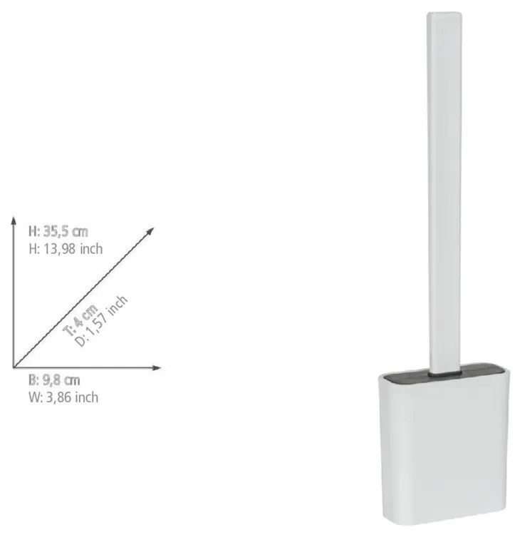 Scopino WC senza foratura bianco opaco in plastica Zalana – Allstar