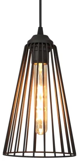 Lampadario a sospensione con filo TORRI 2xE27/15W/230V nero