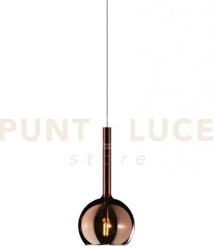 Lampadario a sospensione vetro 1555 piccolo rame 1 luce attacco e27...