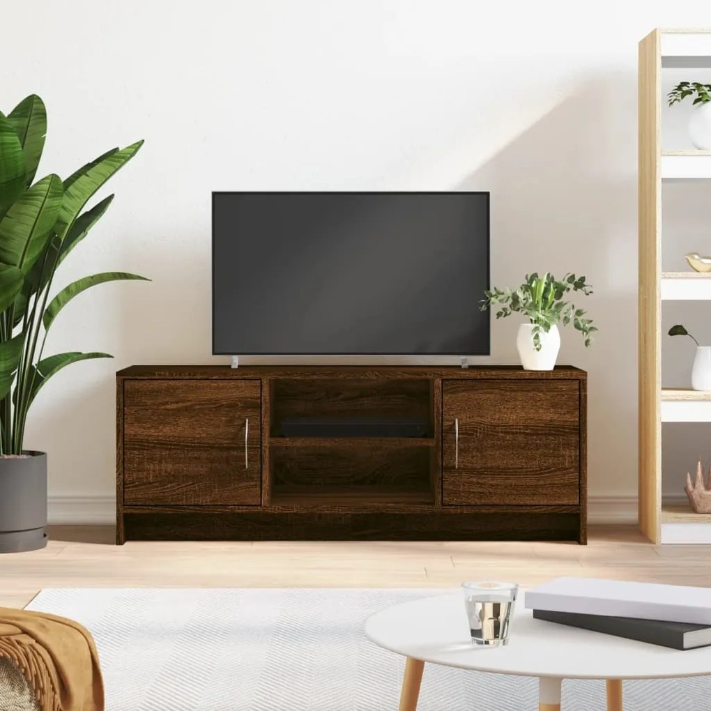 Mobile porta tv rovere marrone 102x30x37,5 cm legno multistrato