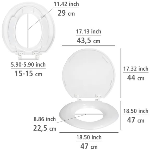 WENKO 25112100-WC sedile TORINO 44x43,5 cm bianco