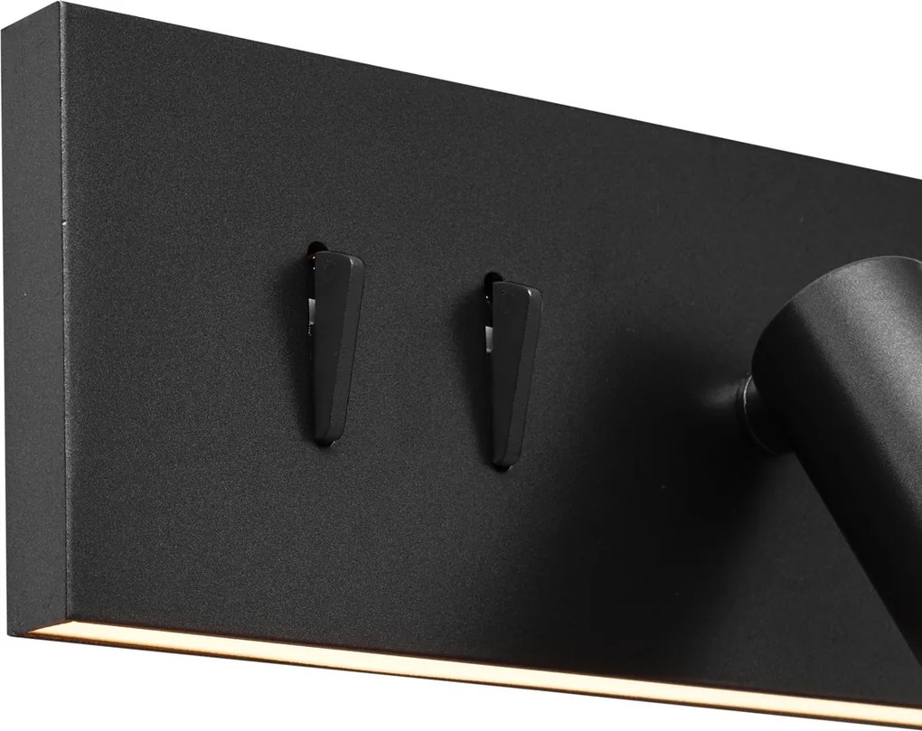 Set di 2 lampade da parete moderne nere regolabili con USB-C incl. LED - Modric