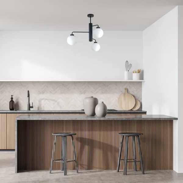 Lampadario a sospensione con supporto rigido FLEX 3xE27/60W/230V nero/bianco