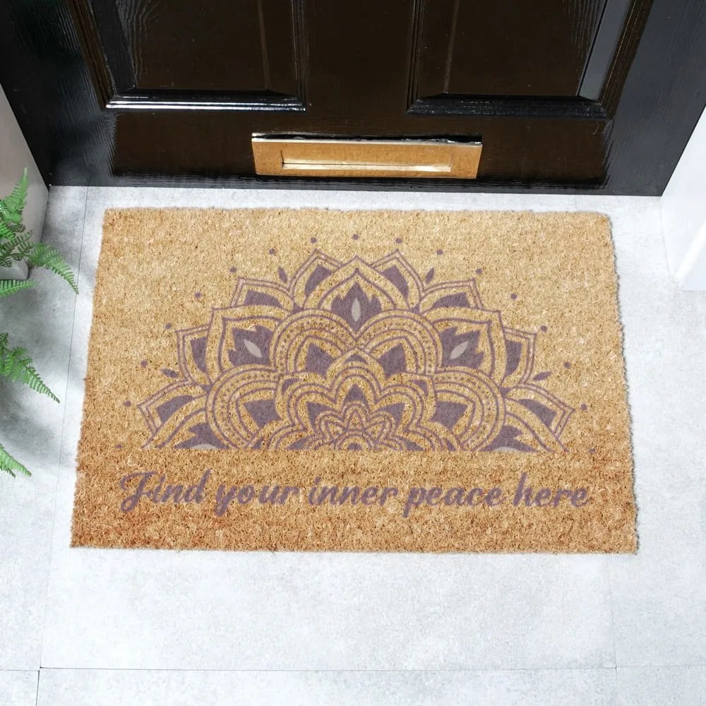 Zerbino in fibra di cocco 40x60 cm Find Your Inner Peace - Artsy Doormats