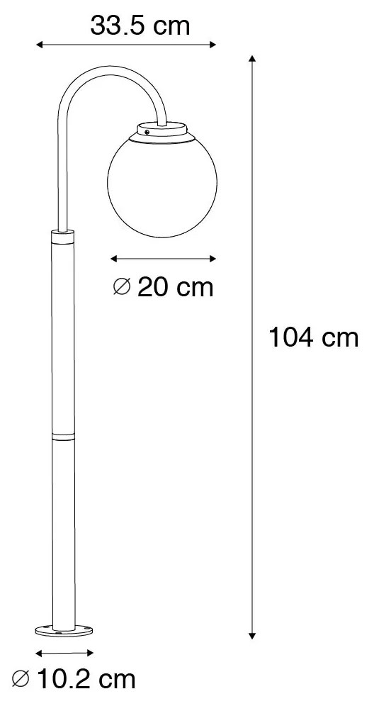 Lanterna moderna nera con plastica 104 cm IP44 - Sfera