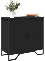 Credenza Nera 78x35,5x74,5 cm in Legno Multistrato 848539