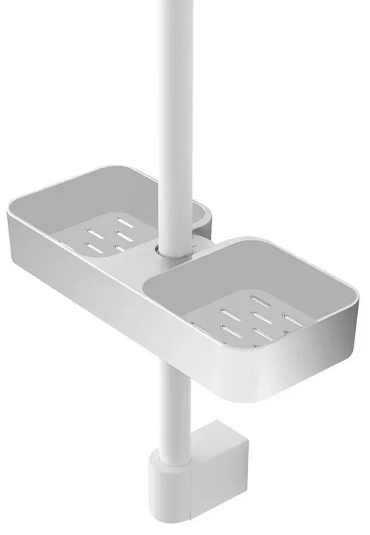Mensola per asta saliscendi con D. 18, 22, 25 cm in ABS bianco Hidra