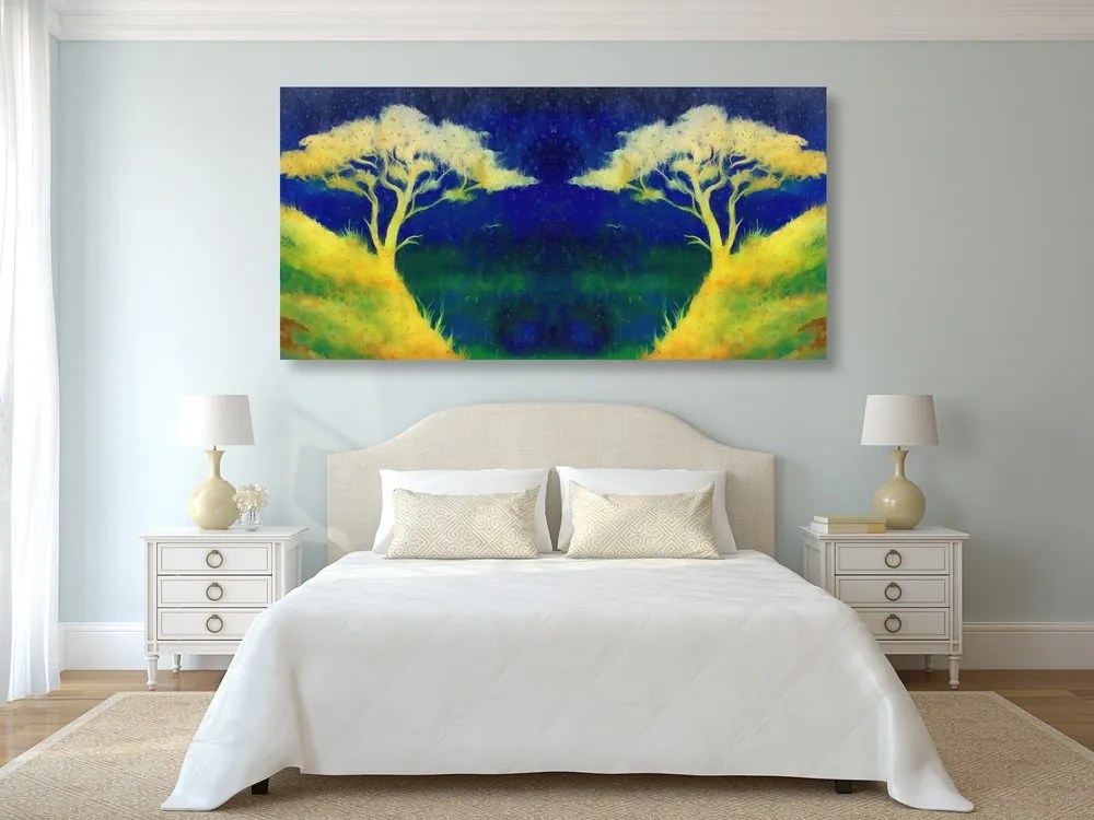 Quadro su tela – Tramonto magico sulla campagna