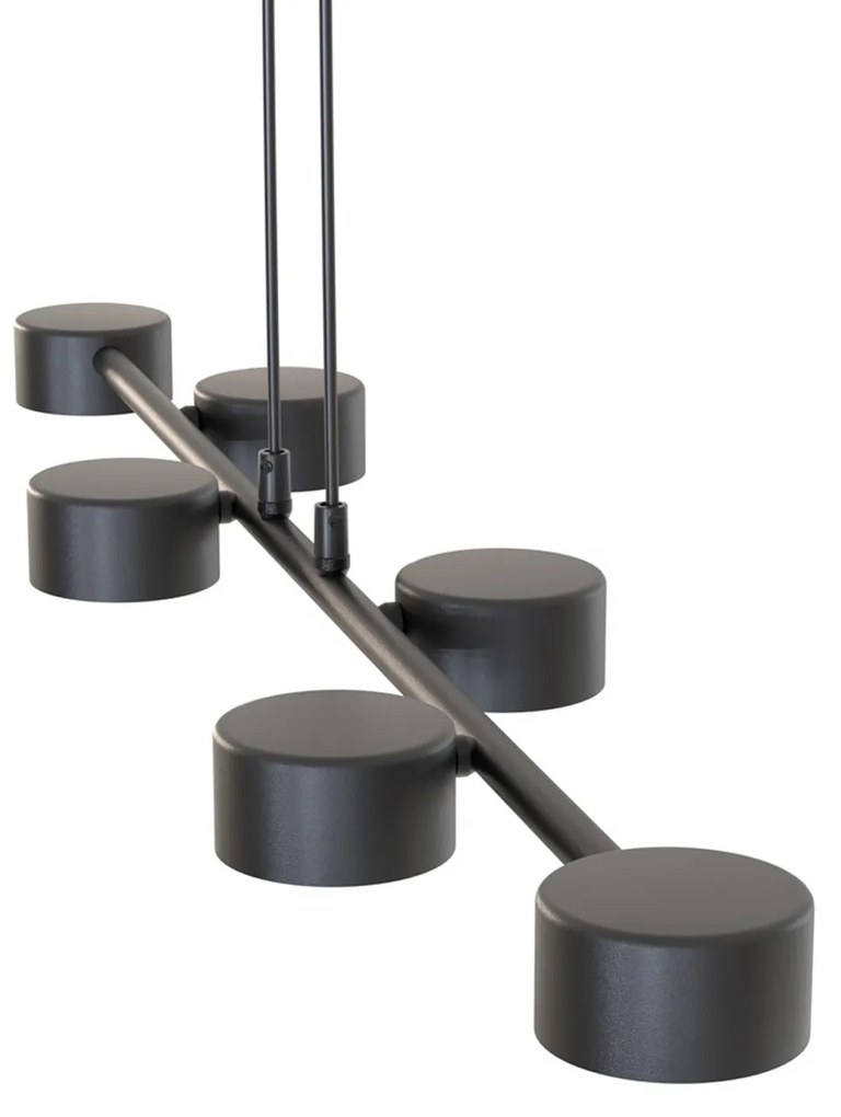 Lampadario Minimal Afrodite Acciaio Nero 6 Luci Gx53 Ip20