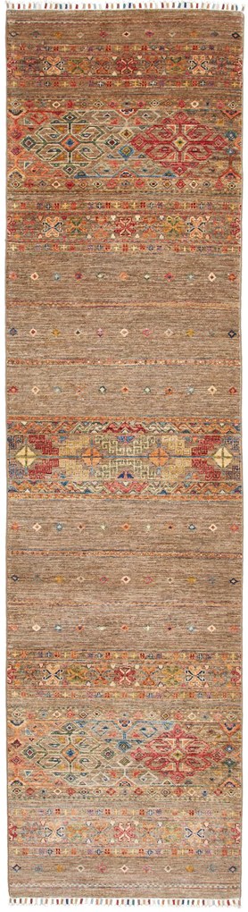 Samarkand Tappeto 300 x 80 Grigio (Pakistan) Annodato A Mano