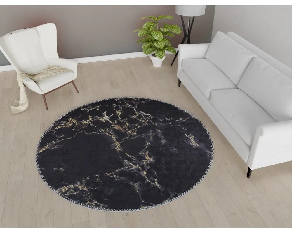 Tappeto rotondo grigio ø 80 cm - Vitaus