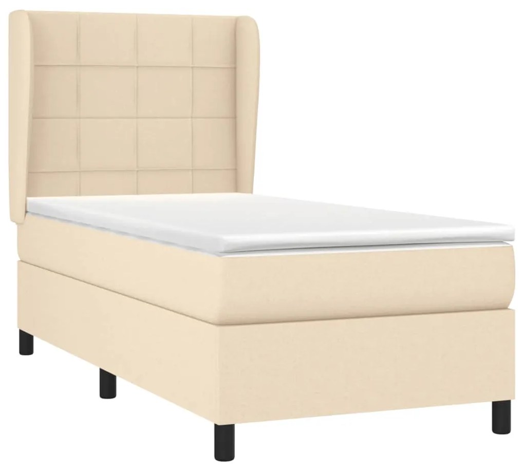 Giroletto a molle con materasso crema 100x200 cm in tessuto