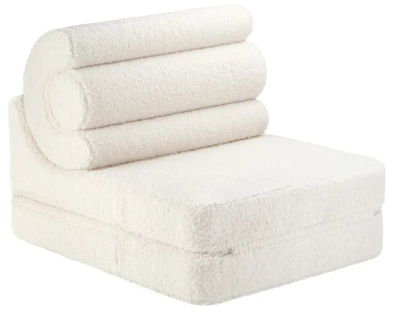 Poltrona per bambini color crema con rivestimento in bouclé Flipster – Wigiwama