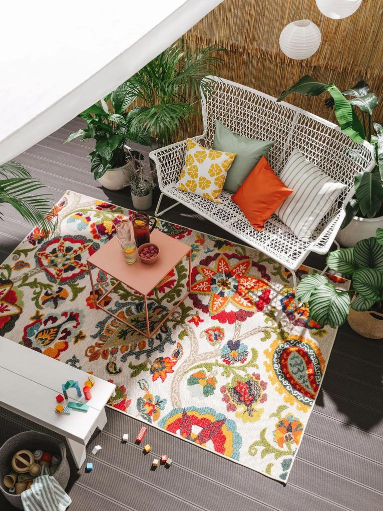 benuta Nest Tappeto per interno ed esterno Noelia Multicolor 140x200 cm - Tappeto outdoor per balcone, terrazzo e giardino