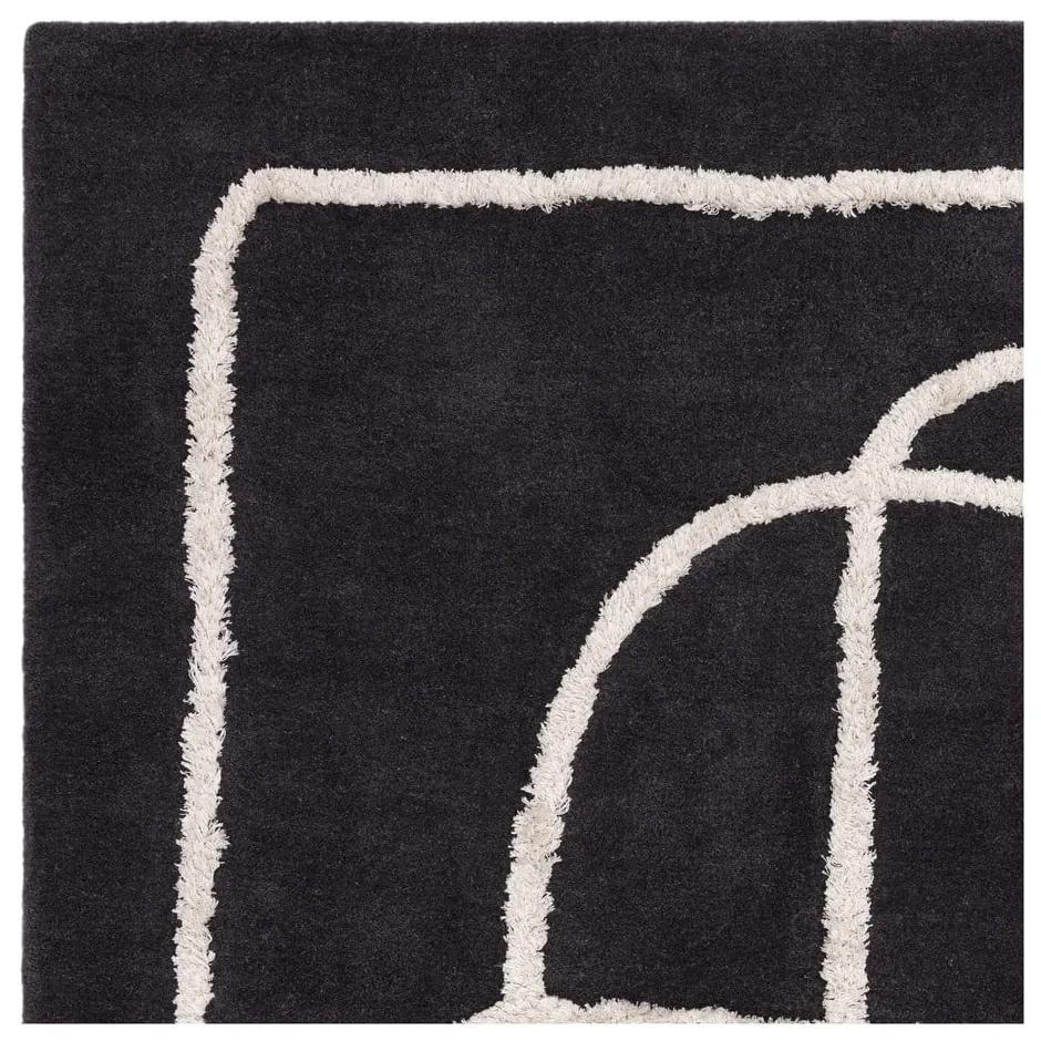 Tappeto in lana nero tessuto a mano 120x170 cm Matrix - Asiatic Carpets