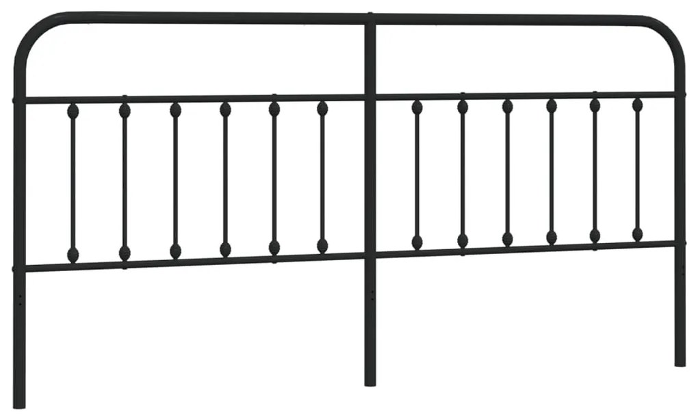 Testiera in Metallo Nero 193 cm